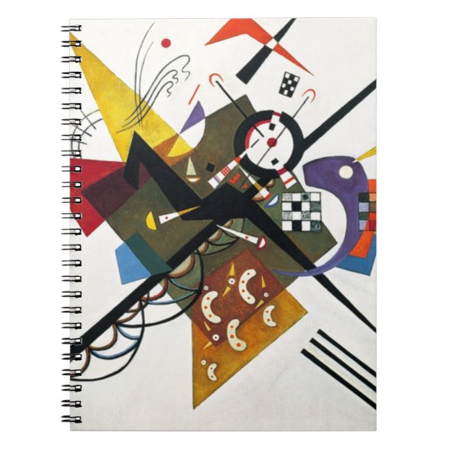 Caderno Espiral Kandinsky Na Pintura Branca De Dois Abstrato (Frente)
