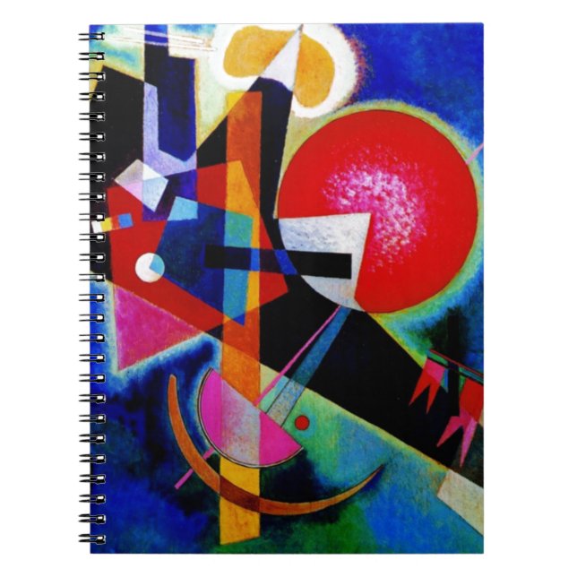 Caderno Espiral Kandinsky na pintura de Abstrato azul (Frente)