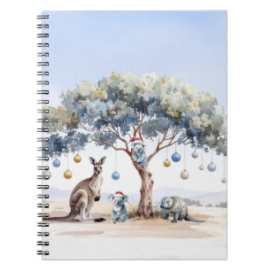 Caderno Espiral Kangaroo Koalas Platypus Christmas Gumtree Baubles