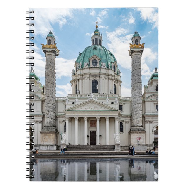 Caderno Espiral Karlskirche em Viena, Áustria (Frente)