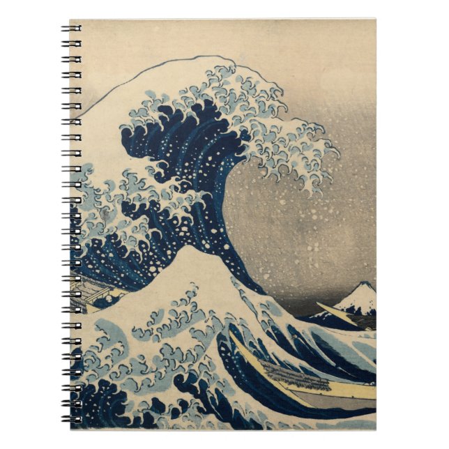 Caderno Espiral Katsushika Hokusai. A onda do Excelente de Kanagaw (Frente)