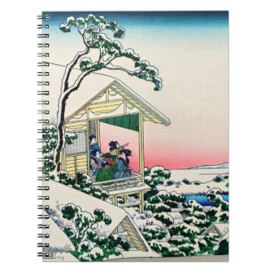Caderno Espiral Katsushika Hokusai - Casa de chá em Koishikawa