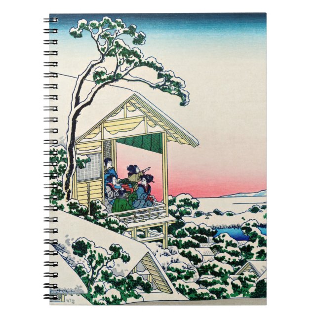 Caderno Espiral Katsushika Hokusai - Casa de chá em Koishikawa (Frente)