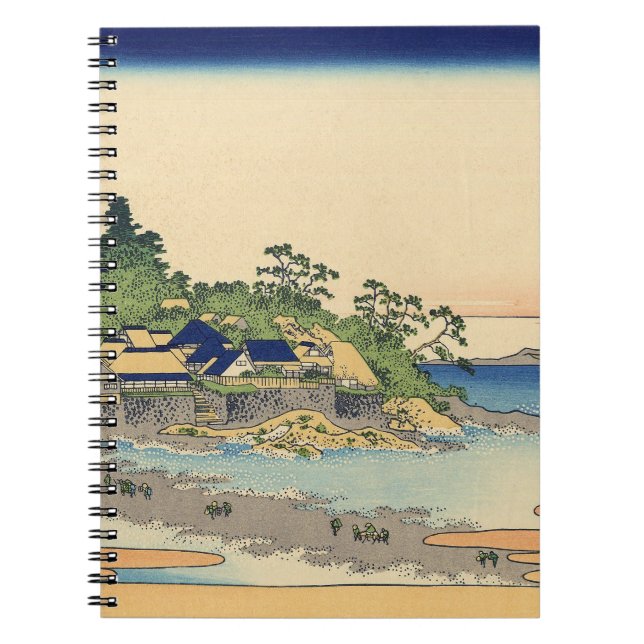 Caderno Espiral Katsushika Hokusai Enoshima na província de Sagami (Frente)