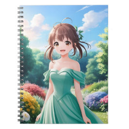 Caderno Espiral Kawaii Anime Girl