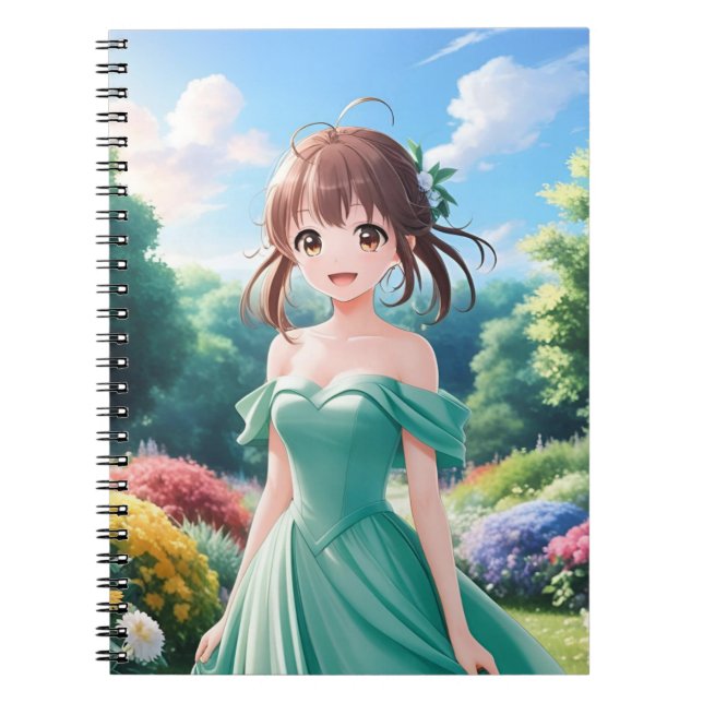 Caderno Espiral Kawaii Anime Girl (Frente)