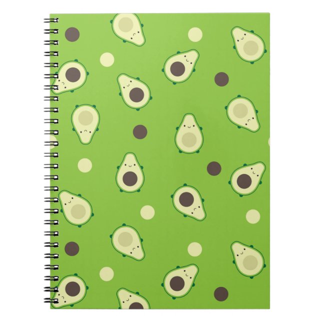 Caderno Espiral Kawaii Avocados (Frente)