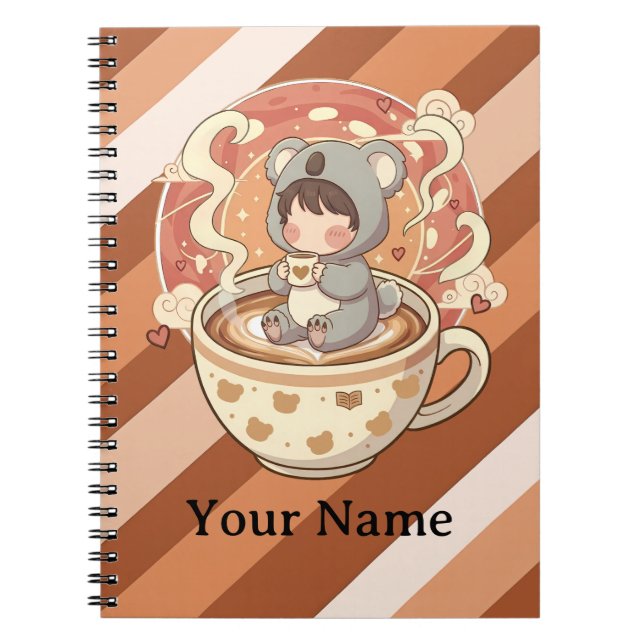 Caderno Espiral Kawaii Chibi Koala Adventure Spiral Not (Frente)