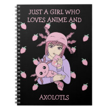 Kawaii Cute Axolotl Strawberry Milk Anime