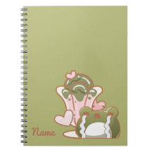 Kawaii Frog with Matcha Cake Personalized Note