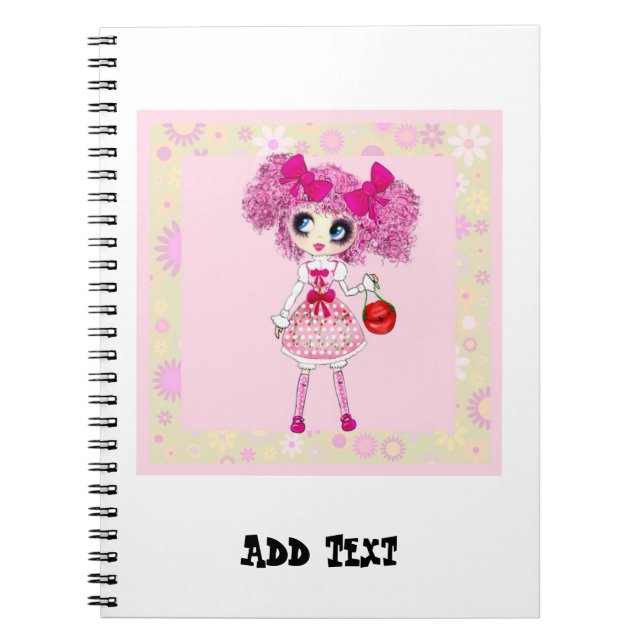 Caderno Espiral Kawaii Girl Pinky tão doce (Frente)