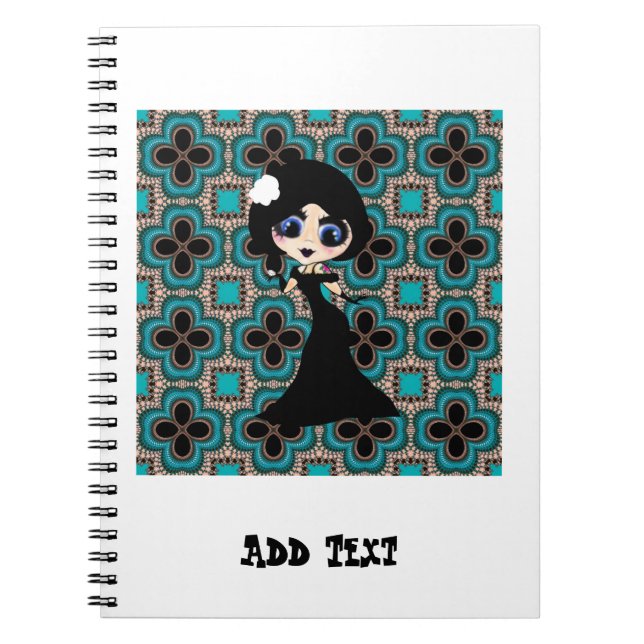 Caderno Espiral Kawaii Gothic Lolita ArtDeco (Frente)