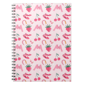 Caderno Espiral Kawaii Hand-drawn Girly Things Seamless Pattern