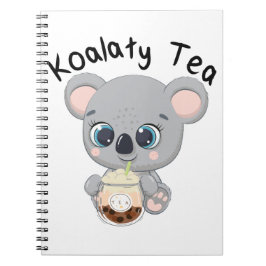 Caderno Espiral Kawaii Koala bebendo Koalaty Boba Tea