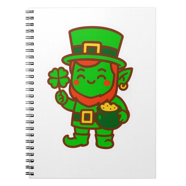 Caderno Espiral Kawaii Lucky Leprechaun (Frente)