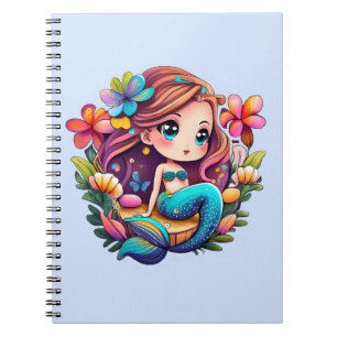 Caderno Espiral Kawaii Mermaid