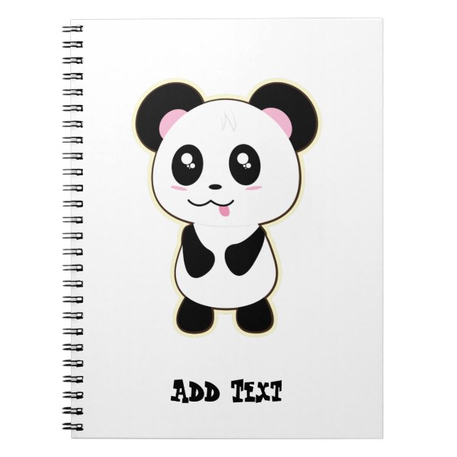 Caderno Espiral Kawaii Panda cute (Frente)