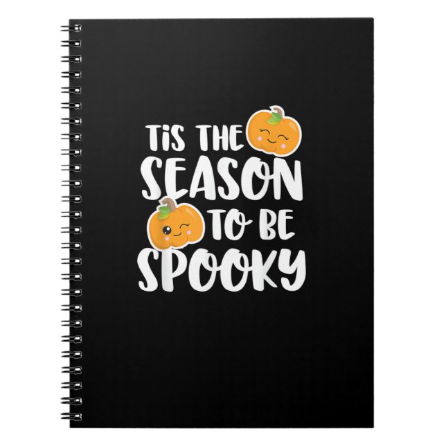 Caderno Espiral Kawaii Pumpkin Tis The Season Spooky (Frente)