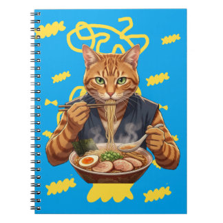 Caderno Espiral Kawaii Ramen Cat Aesthetic – Japanese Pop Art