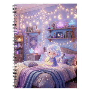 Caderno Espiral Kawaii Sonhos ao Luar