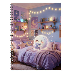 Caderno Espiral Kawaii Sonhos ao Luar
