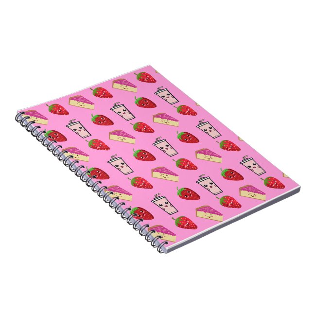 CADERNO ESPIRAL KAWAII STRAWBERRY E CHEESECAKE (Lado Direito)