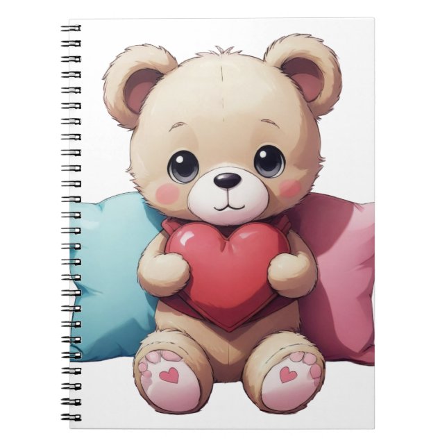Caderno Espiral Kawaii Teddy Bear (Frente)