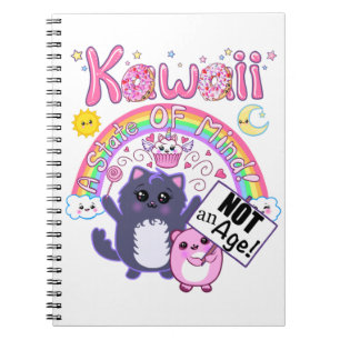 Caderno Espiral Kawaii: Um estado de espírito, não uma idade! Note