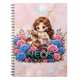 Caderno Espiral Kawaii Zodíaco Neos Libra