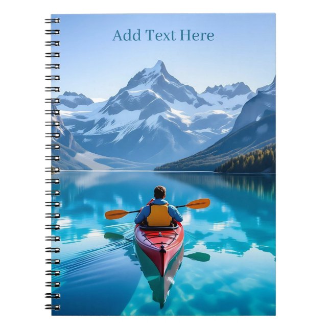 Caderno Espiral  Kayaking in Mountains Personalized (Frente)