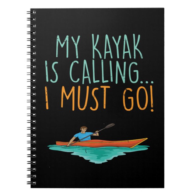 Caderno Espiral Kayaking Kayak Gift (Frente)
