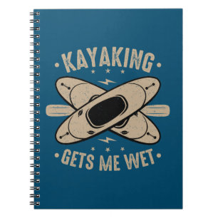Caderno Espiral Kayaking me deixa molhado