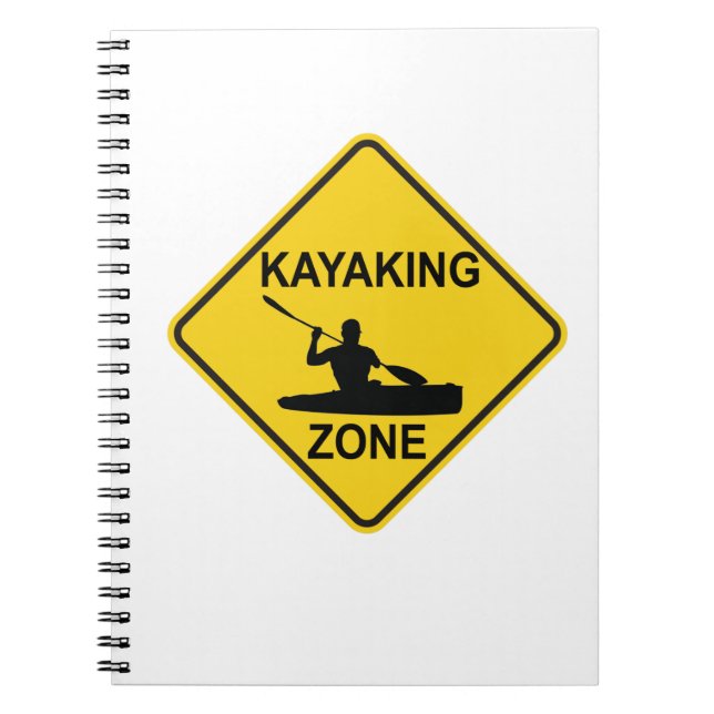 Caderno Espiral Kayaking Zone Road Sign (Frente)