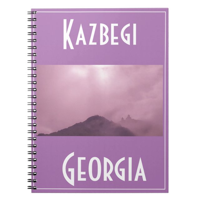 Caderno Espiral Kazbegi Stepantsminda Georgia Causa Montanhas (Frente)