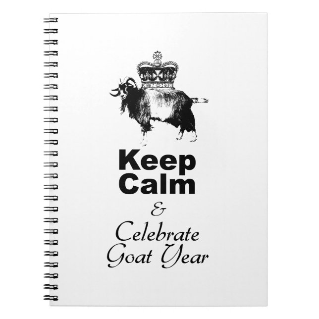 Caderno Espiral Keep Calm and Celebrate Goat Year 2027 NB1 (Frente)