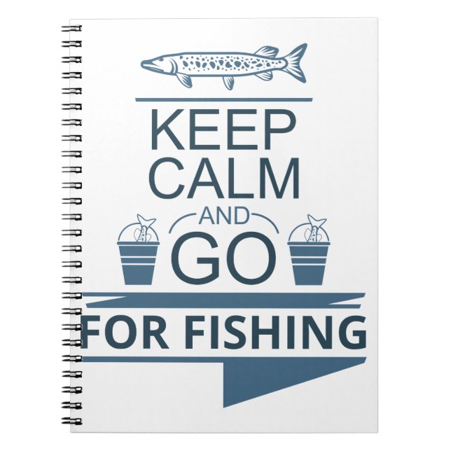 Caderno Espiral Keep calm and go for fishing (Frente)