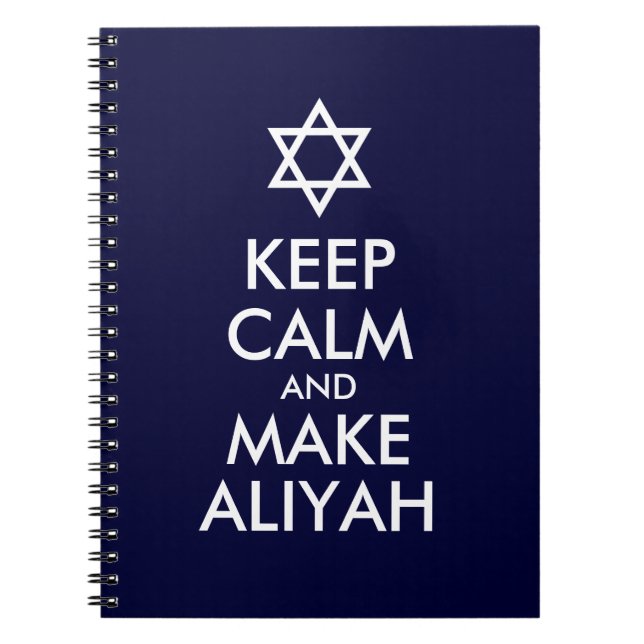 Caderno Espiral Keep Calm And Make Aliyah (Frente)