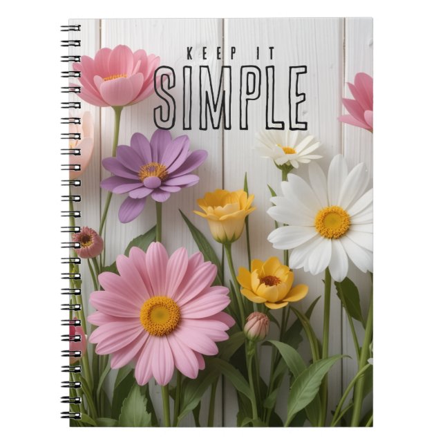 Caderno Espiral "Keep It Simple" Floral (Frente)