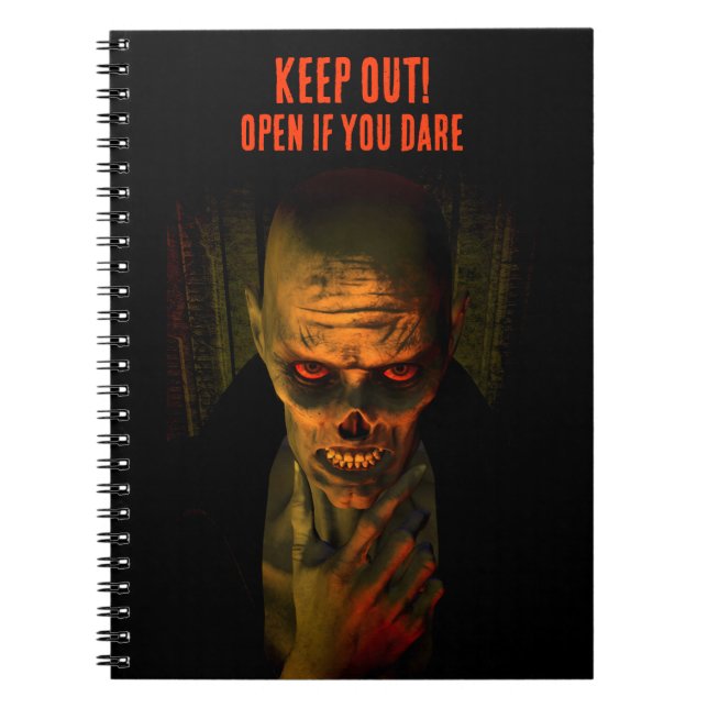 Caderno Espiral Keep Out! Open If You Dare. Zombie (Frente)