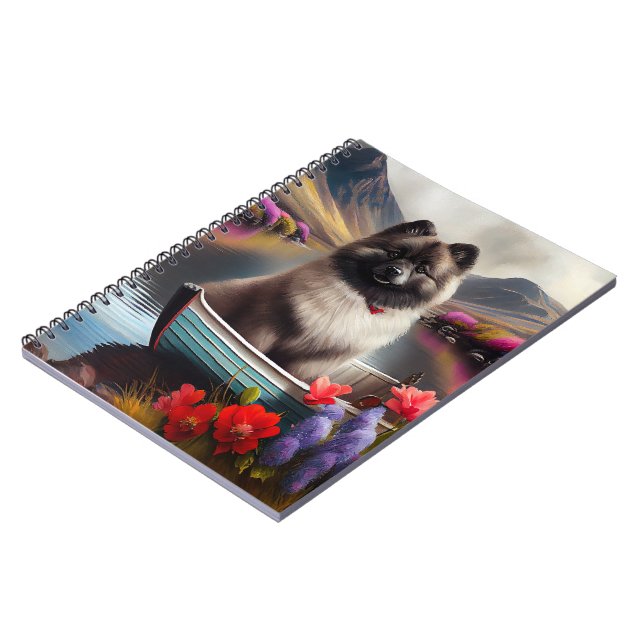 Caderno Espiral Keeshond em um remo: Uma aventura cêntrica (Left Side)