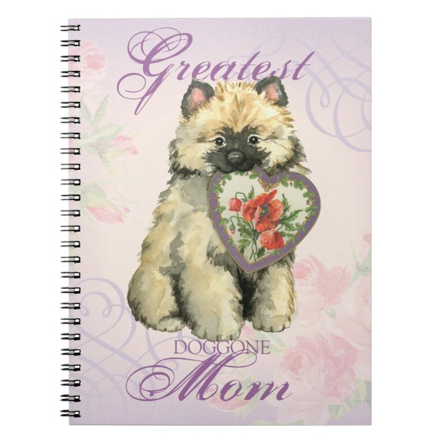 Caderno Espiral Keeshond Heart Mãe (Frente)