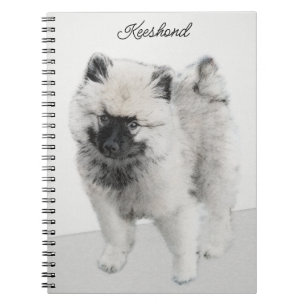 Caderno Espiral Keeshond Puppy Drapy - Arte Cachorro Original Boni