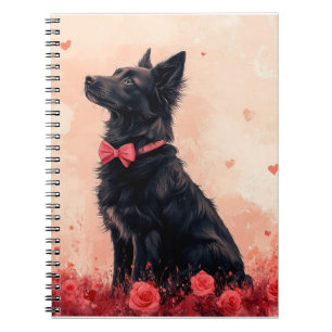 Caderno Espiral Kelpie Australiano com Rosas - Dia dos Namorados