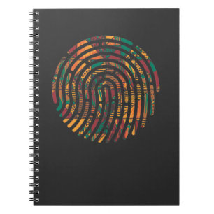 Caderno Espiral Kente Pattern African Gana Fingerprint nwentoma