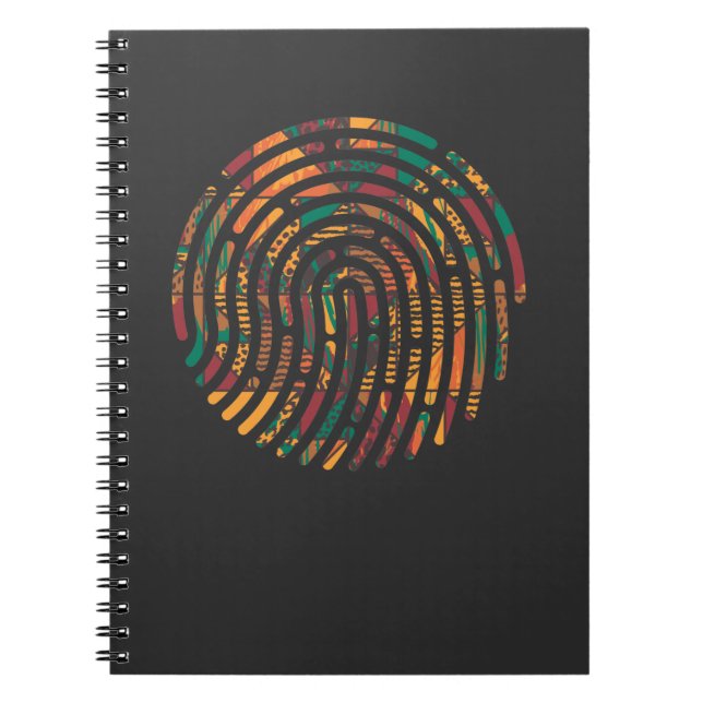 Caderno Espiral Kente Pattern African Gana Fingerprint nwentoma (Frente)