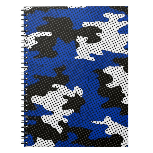 Caderno Espiral Kentucky Blue White Classic Camo Pattern (Frente)