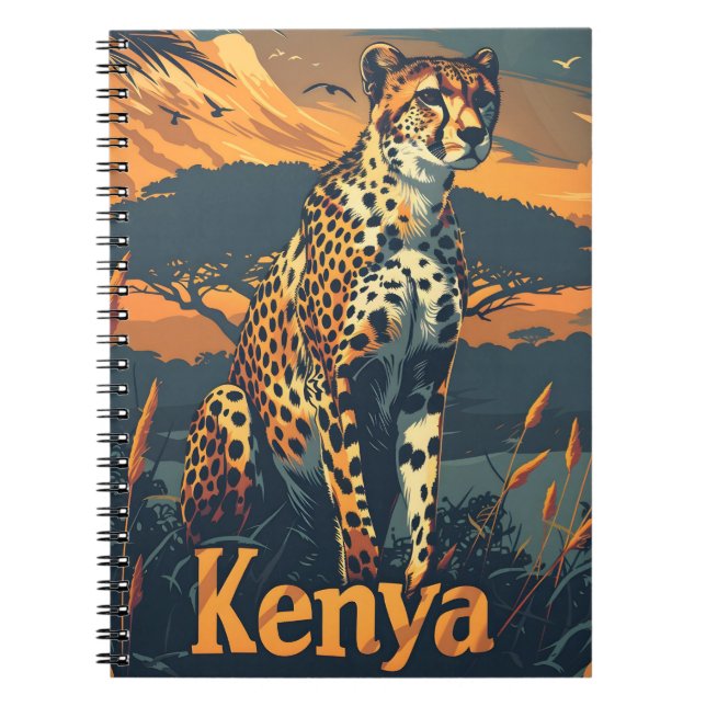 Caderno Espiral Kenya Cheetah Vintage (Frente)