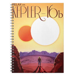 Caderno Espiral Kepler-16b: Pôr do Sol Solar Binário Arte Espacial