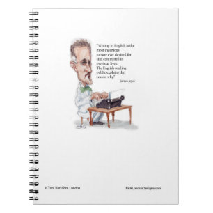 Caderno Espiral Kerr/London James Joyce & Inglês é Tortura Citação