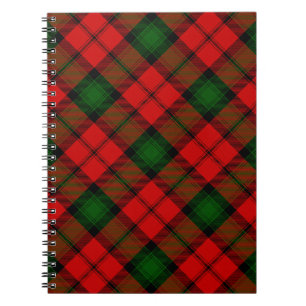 Caderno Espiral Kerr tartan green xadrez vermelha
